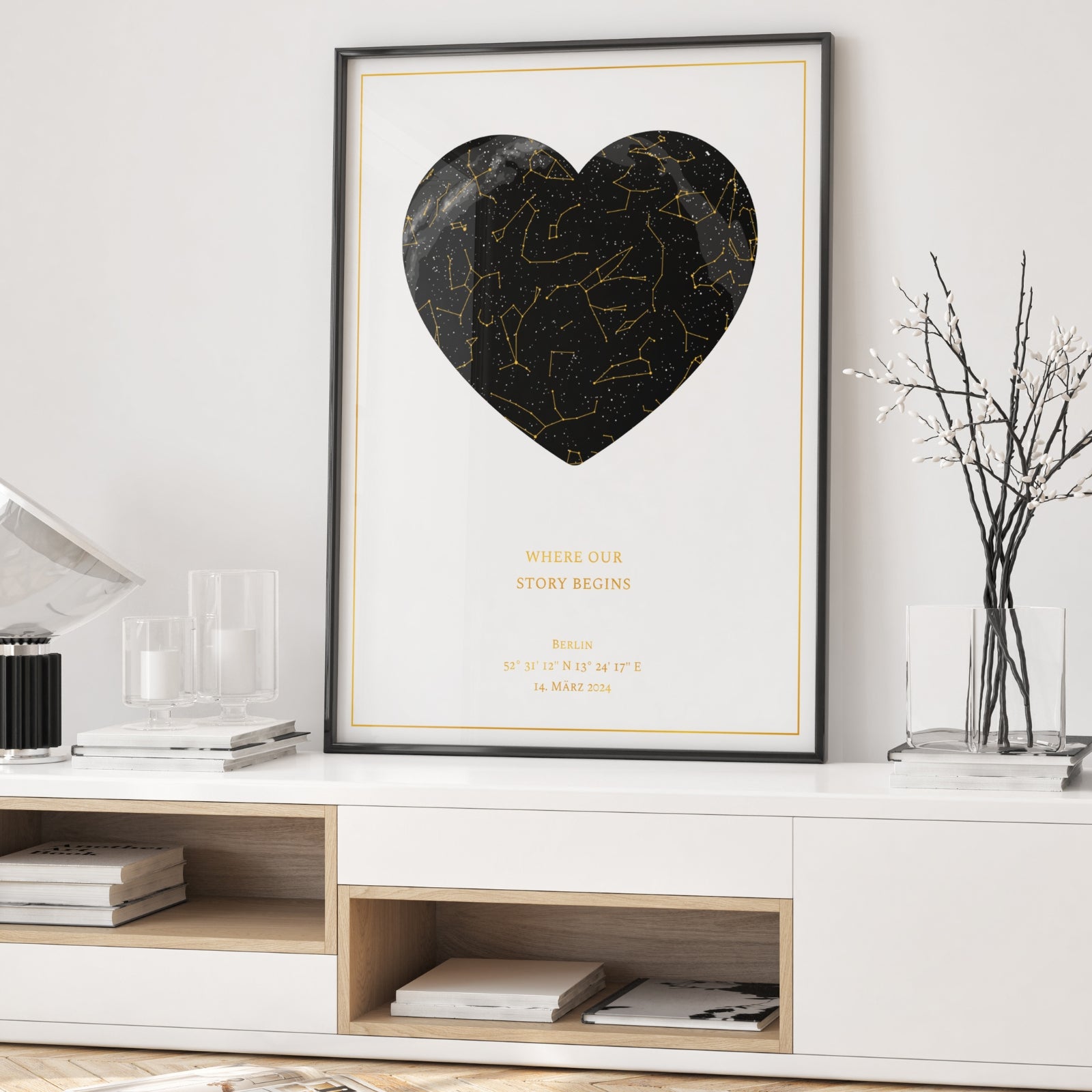 Sternenkarte mit Glanzfolie